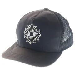 CHROME HEARTS (クロムハーツ) CHプラス刺繍 バックスクロールラベルロゴ トラッカーキャップ ブラック