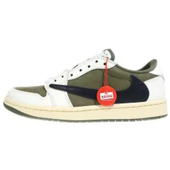 NIKE (ナイキ) ×TRAVIS SCOTT AIR JORDAN 1 LOW OG REVERSE OLIVE DM7866-200 トラヴィススコット エアジョーダン1 リバースオリーブ ローカットスニーカー US9/27cm