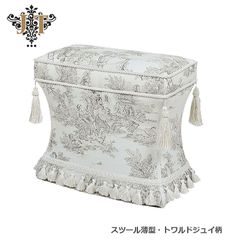 イースタンアクセンツ ダマスクジャカード フリンジ バニティスツール