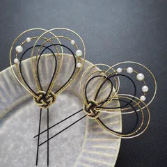 水引 髪飾り 黒 和装 成人式 卒業式 結婚式 振袖 袴