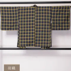 アンサンブル 大島紬 袷 身丈157cm 裄丈65cm 正絹 Bランク インフォーマル 広衿 Mサイズ 格子 レトロ ポップ 紺系 RP 1223-03375