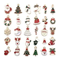 1462 クリスマスチャーム 30個セット カン付き アクセサリーパーツ