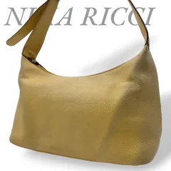 【B5118】 NINA RICCI ニナリッチ ワンショルダーバッグ レザー シュリンクレザー イエロー 肩掛け ロゴ型押し レディース