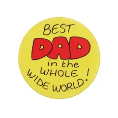 世界で一番最高のお父さん BEST DAD in the WHOLE WIDE WORLD ビンテージ 缶バッジ 文字 英語 イギリス・輸入雑貨 レトロ 缶バッチ ピンバッチ brooch-8173のサムネイル