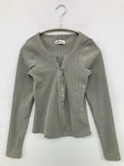 HOLLISTER ホリスター Tシャツ/カットソー S グレー 無地 ミドル丈 長袖 ヘンリーネック