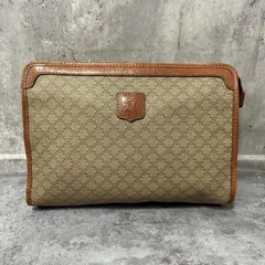 【CELINE】セリーヌ マカダム柄クラッチバッグ クラッチバッグ PVC×レザー レディース ベージュ ブラウン 茶色 トリオンフロゴ ロゴプレート 総柄 ヴィンテージ クラシックデザイン