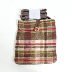 【未使用品】ピンクハウス★チェック柄ポシェット　ブラウン系　＊ba063