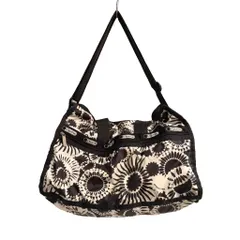 レスポートサック LesportSAC ボストンバッグ 総柄 白 ホワイト 黒 ブラック  ■GY99