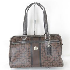 COACH F77316 シグネチャー 大容量 ナイロンボストンバッグ ブラック