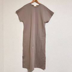 SLOANE 着やせ 販売数3000枚超 カットソーワンピ 5分袖 カーキグレー