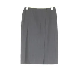 美品『USED』 ラルフローレン ストライプ スカート レーヨン/毛/キュプラ チャコールグレー 巻きタイトスカート