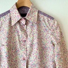 【Paul Smith BLACK ポールスミス ブラック】 リバティ　Phoebe フィービー柄 × Pepper ペッパー柄　花柄　ブラウス　サイズ40のサムネイル
