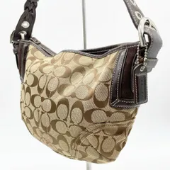コーチ COACH Y2K ショルダーバッグ シグネチャー ブラウン キャンバス レザー 半月 ワンショルダー 肩掛け ハンドバッグ レディース 人気 ブランド  上品 高級感 おしゃれ きれいめ 通勤 通学 カジュアル 定番 トレンド