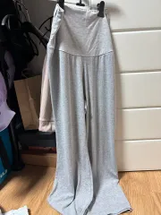グレー ハイウエスト マタニティ服 ズボン
