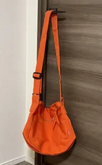 【訳あり】 ショルダーバッグ オレンジ 斜め掛け キャンバストート 無地 軽量 大容量 ラウンドショルダー 通勤 通学