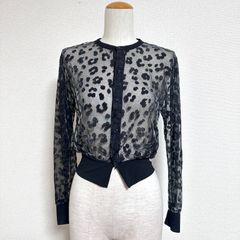 sacai レオパード袖 切替Vネックニット サイズ2 黒 ヒョウ柄 sacai レオパード袖 切替Vネックニット サイズ2 黒 ヒョウ柄 - メルカリ