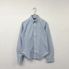 Ralph Lauren ラルフローレン ストライプ ボタンダウン シャツ SHIRT ブルー x ホワイト 系 サイズ 9 804-0001
