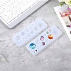 No.557 シリコンモールド 半球 15サイズ ビー玉 レジン 惑星 宇宙 ハンドメイド