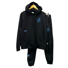 ナイキ NIKE セットアップ パーカー フーディ パンツ スウェット ロゴ刺繍 裏起毛 M 黒 ブラック