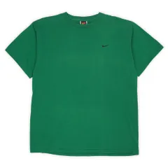 ナイキ NIKE 90s 00s 90-2000年代 スウォッシュ スウッシュ ロゴ刺繍 ワンポイント 定番 半袖 旧タグ USA オールド ヴィンテージ TEAM 古着 メンズ Tシャツ カットソー グリーン 緑 XL【中古】