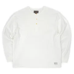 アバークロンビー&フィッチ ABERCROMBIE & FITCH 90s 90年代 ヘンリーネックカットソー 長袖 ロングスリーブ ロンT アバクロ USA ヴィンテージ アメリカ 古着 Tシャツ 無地 ホワイト 白 XL【中古】