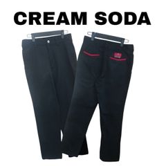 AQ064 CREAM SODA デニム ストレッチ イナズマステッチパンツ - メルカリ