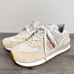 New Balance ウィメンズ WL574NR2 スニーカー スエード×キャンバス スニーカー 23.5cm B幅 アイボリー