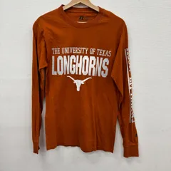 Y255 Russell Athletic S オレンジ テキサス大学 ヴィンテージTシャツ ロングホーン シルエットロゴプリント クルーネック 古着卸 アメリカ仕入のサムネイル