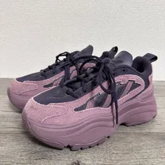adidas アディダス 24SS OZGAIA オズガイア IH9939 スエード調×メッシュ ボリュームソール 厚底スニーカー 24cm パープル系 レディース Y2K
