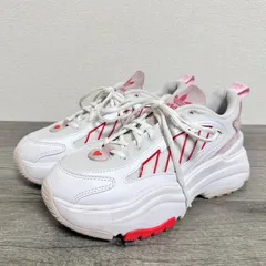 adidas アディダス 24SS OZGAIA オズガイア ハート刺繍 ID8348 ボリュームソール 厚底スニーカー 25.5cm 白×赤 レディース Y2K