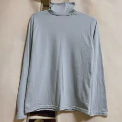 モックネック ハイネック Tシャツ スカイブルー とても柔らかい素材