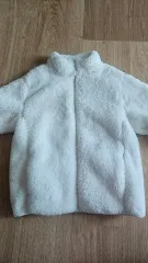 新品) ユニクロ ボアフリース ジップアップ 白 150