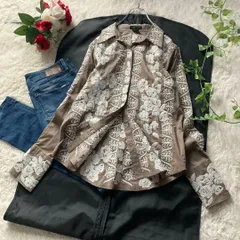 BCBG MAXAZRIA ビーシービージーマックスアズリア 長袖シャツ ブラウス 刺繍 エンブロイダリー コットン 比翼仕立てのサムネイル