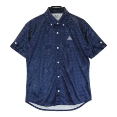 サイズ：M ADIDAS GOLF アディダスゴルフ N57146 半袖シャツ ボタンダウン ドット柄 ネイビー系 [240101649118] ゴルフウェア メンズ ストスト