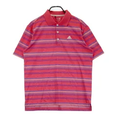 サイズ：M ADIDAS GOLF アディダスゴルフ CLIMACOOL 半袖ポロシャツ ボーダー柄 ピンク系 [240101659135] ゴルフウェア メンズ ストスト