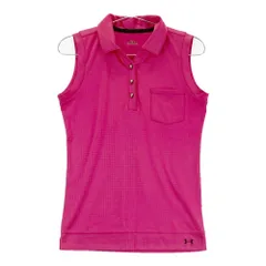 サイズ：MD UNDER ARMOUR アンダーアーマー WGF6995 ノースリーブポロシャツ 千鳥柄 ピンク系 [240101660019] ゴルフウェア レディース ストスト