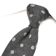 BARBA バルバ / ネクタイ ニットタイ メンズ シルク カシミヤ ドット グレー イタリア製 ビジネス 428546のサムネイル