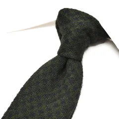BARBA バルバ / ネクタイ ニットタイ メンズ シルク カシミヤ 幾何柄 グリーン ネイビー イタリア製 ビジネス 428541のサムネイル