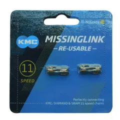 KMC ケーエムシー KMC-CL555R-TI2N CL555R 11S用ミッシングリンク (2P付 再利用可) チタンゴールド