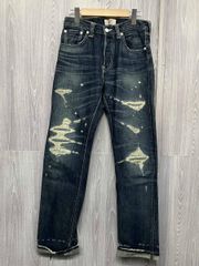 PLEIN Y2K クラッシュデニム 裾ジップ 赤耳 セルビッチ スタッズ 