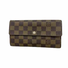 【6dc2938】ルイヴィトン 長財布 ダミエ ポルトフォイユサラ N61734 エベヌ【中古】レディース