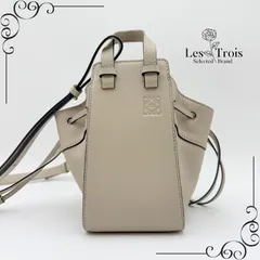 LOEWE ロエベ ハンモック ミニ ショルダーバッグ レザー アナグラム 2way ハンドバッグ ストラップ サンド ベージュ グレー 2026-019