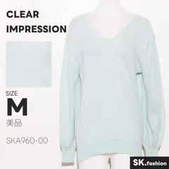 美品 CLEAR IMPRESSION トップス ブラウス　長袖　vネック　ニット　スリット　バックロングのサムネイル