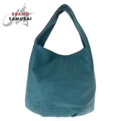 美品 BOTTEGAVENETA ボッテガヴェネタ イントレチャート ホーボー グリーン レザー 131673 ワンショルダーバッグ レディース 503332【中古】