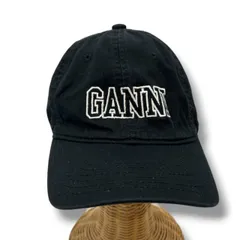 GANNI ガニー キャップ ロゴ刺繍 コットン 帽子 ユニセックス 黒 ブラック レディース 通年 ゴーゴー古着マルイ北千住店 31 No.2139のサムネイル