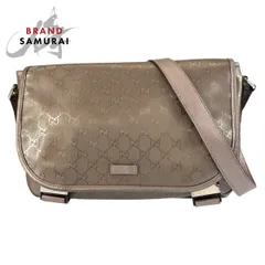 美品 GUCCI グッチ GGインプリメ メタリックブラウン シルバー金具 PVC 201732 ショルダーバッグ メッセンジャーバッグ レディース 505687【中古】