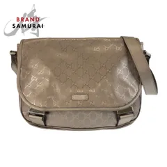 美品 GUCCI グッチ GGインプリメ メタリックブラウン シルバー金具 PVC 201732 ショルダーバッグ メッセンジャーバッグ レディース 506030【中古】