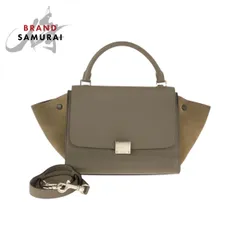 美品 CELINE セリーヌ トラペーズ グレージュ シルバー金具 レザー F CU 2125 ハンドバッグ ショルダーバッグ 2way レディース 600535【中古】