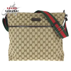 美品 GUCCI グッチ シェリーライン GG柄 ベージュ ブラウン キャンバス/レザー 189751 ショルダーバッグ  メッセンジャーバッグ 600792【中古】