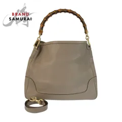 美品 GUCCI グッチ バンブー ダイアナ ベージュ グレージュ ゴールド金具 レザー 282315 ショルダーバッグ 2WAY レディース 601014【中古】